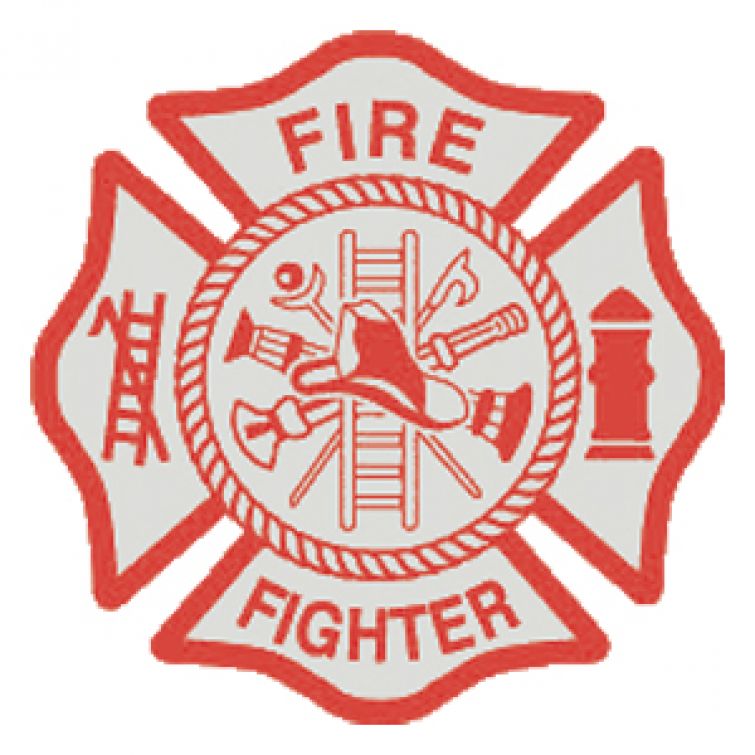 FIREFIGHTER MALTESE CROSS INSIDE WINDOW STICKER - PEEL & STICK.